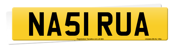 Registration number NA51 RUA